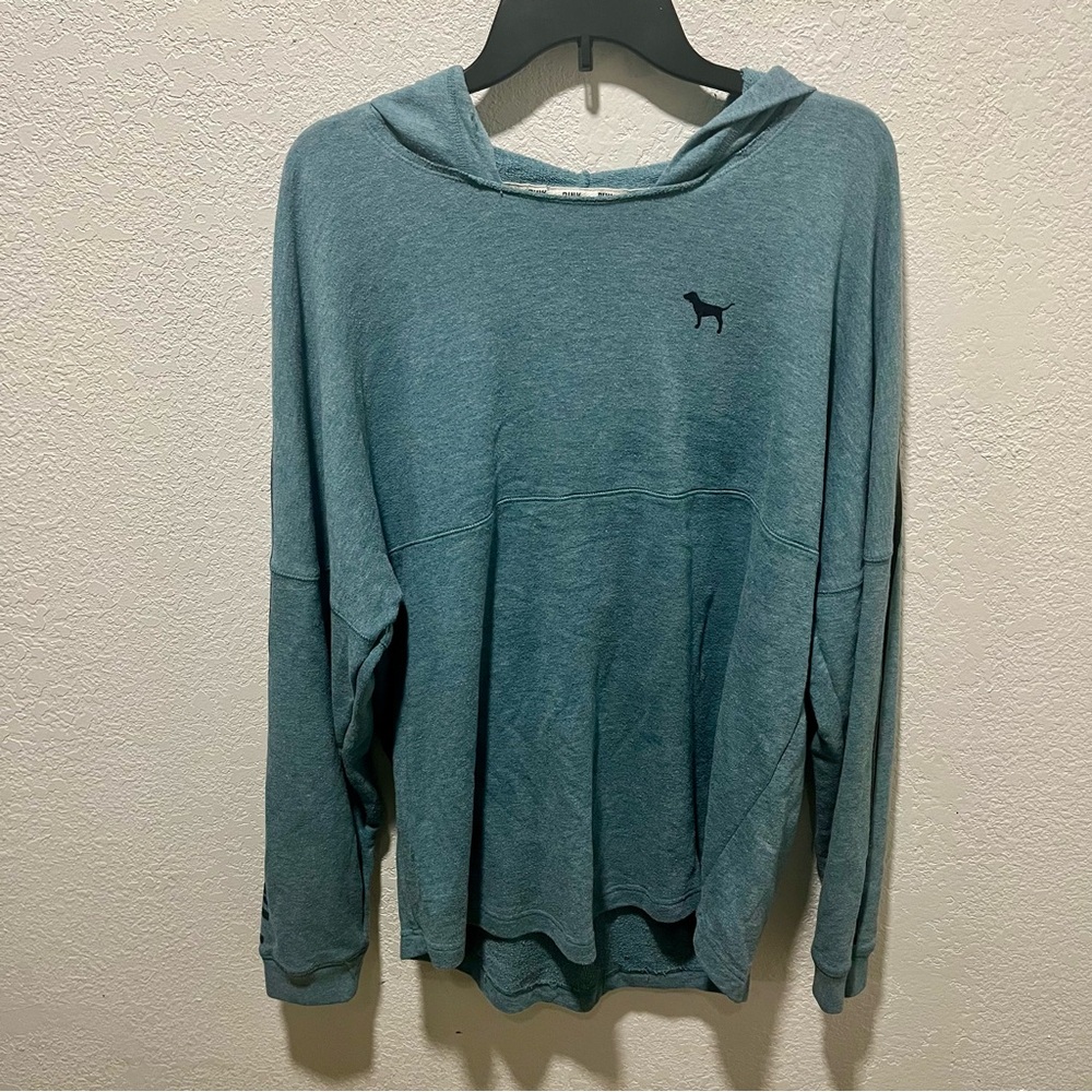PINK Victoria's Secret Teal Long Sleeve Pullover Hoodie